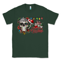 Sports Green Merry Christmas  skull Classic Tee - CowhideDigitalArt
