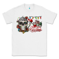 White Merry Christmas  skull Classic Tee - CowhideDigitalArt