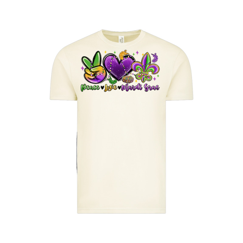 Peace Love Mardi Gras Vintage Tee by MaliasSmallBusiness | Teevron