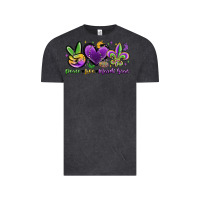 Vintage Black peace love mardi gras Vintage Tee - MaliasSmallBusiness