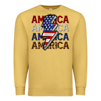 Antique Gold America with lightning bold Premium Sweatshirt - CowGirlArtShop