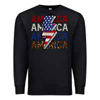 Black America with lightning bold Premium Sweatshirt - CowGirlArtShop