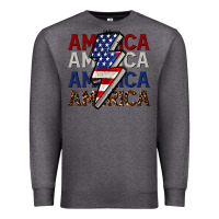 Charcoal Heather America with lightning bold Premium Sweatshirt - CowGirlArtShop