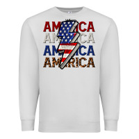 Dove Grey America with lightning bold Premium Sweatshirt - CowGirlArtShop