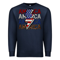 Navy America with lightning bold Premium Sweatshirt - CowGirlArtShop
