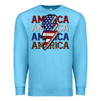 Ocean Blue America with lightning bold Premium Sweatshirt - CowGirlArtShop
