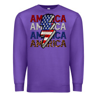 Purple America with lightning bold Premium Sweatshirt - CowGirlArtShop