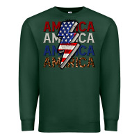 Sports Green America with lightning bold Premium Sweatshirt - CowGirlArtShop