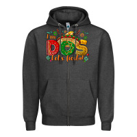 Charcoal Heather I'm dos let's Fiesta Zipper Hoodie - NancyCooperArtShop
