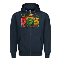 Navy I'm dos let's Fiesta Zipper Hoodie - NancyCooperArtShop