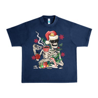 Navy skeleton santa Urban Heavy Tee - MaliasSmallBusiness
