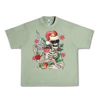Oil Green skeleton santa Urban Heavy Tee - MaliasSmallBusiness