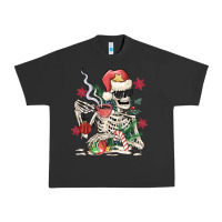 Pigment Black skeleton santa Urban Heavy Tee - MaliasSmallBusiness