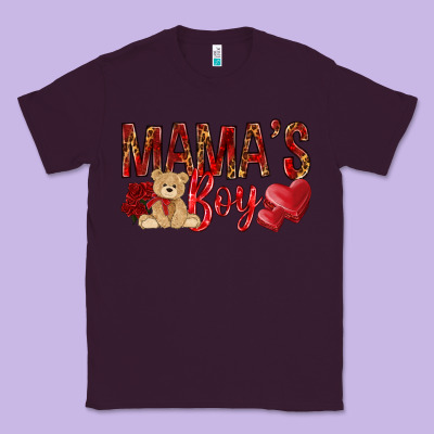 Mamas Boy With Leopard Classic Tee Designed By Nancycooperartshop