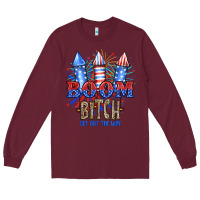Burgundy Boom Bıtch Get Out The Way Long Sleeve Tee - JahusDesignShop
