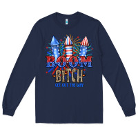 Navy Boom Bıtch Get Out The Way Long Sleeve Tee - JahusDesignShop