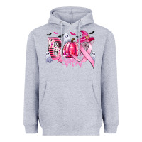 Heather Grey boo pink pumpkin witch breast cancer Heavyweight Hoodie - CowGirlArtShop
