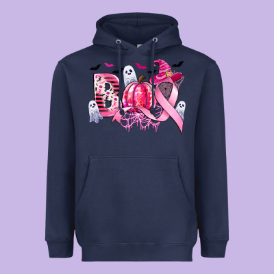 Boo Pink Pumpkin Witch Breast Cancer Heavyweight Hoodie Designed By Cowgirlartshop