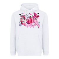 White boo pink pumpkin witch breast cancer Heavyweight Hoodie - CowGirlArtShop
