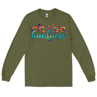 Army Green Lgbtq Choose Kindness With Heart And Peace Long Sleeve Tee - BundleAndBundleShop