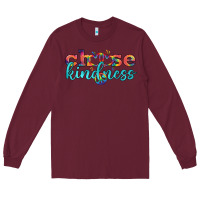 Burgundy Lgbtq Choose Kindness With Heart And Peace Long Sleeve Tee - BundleAndBundleShop