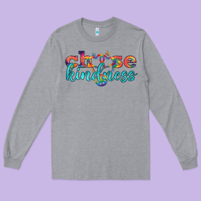 Lgbtq Choose Kindness With Heart And Peace Long Sleeve Tee Designed By Bundleandbundleshop