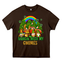 Chocolate Brown hangin with my gnomes with rainbow Heavy Core Tee - AdoDesignShop