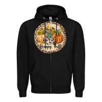Black Happy Fall Zipper Hoodie - texasbilliewilder