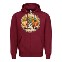 Burgundy Happy Fall Zipper Hoodie - texasbilliewilder