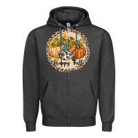 Charcoal Heather Happy Fall Zipper Hoodie - texasbilliewilder