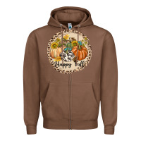Chestnut Happy Fall Zipper Hoodie - texasbilliewilder