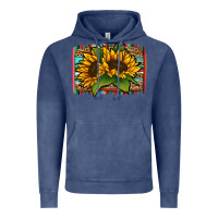 Vintage Denim sunflower serape leopard background Vintage Hoodie - Jasminsmagicworld