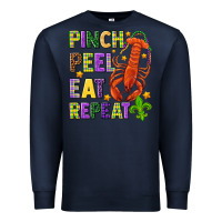 Navy Pinch peel eat repeat crawfish Premium Sweatshirt - HowdyJamesFarm