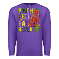 Purple Pinch peel eat repeat crawfish Premium Sweatshirt - HowdyJamesFarm
