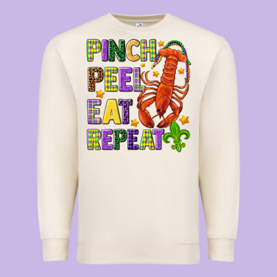 Pinch Peel Eat Repeat Crawfish Premium Sweatshirt Designed By Howdyjamesfarm