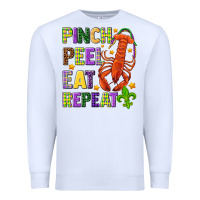 White Pinch peel eat repeat crawfish Premium Sweatshirt - HowdyJamesFarm