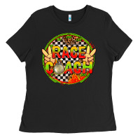 Black Race coach with leopard and peace hand Ladies Tee - AdoDesignShop