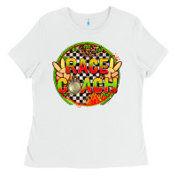 White Race coach with leopard and peace hand Ladies Tee - AdoDesignShop