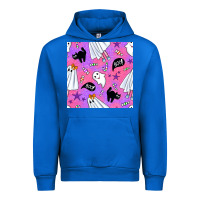 Cobalt cute ghost halloween seamless pattern Urban Hoodie - BundleAndBundleShop