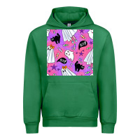 Emerald cute ghost halloween seamless pattern Urban Hoodie - BundleAndBundleShop