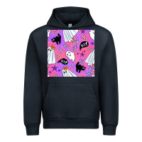 Navy cute ghost halloween seamless pattern Urban Hoodie - BundleAndBundleShop