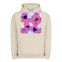 Cute Ghost Halloween Seamless Pattern Urban Hoodie | Teevron