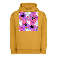 Pigment Peanut Butter cute ghost halloween seamless pattern Urban Hoodie - BundleAndBundleShop