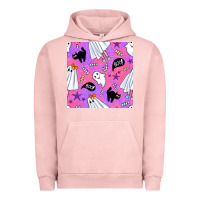 Pigment Salmon cute ghost halloween seamless pattern Urban Hoodie - BundleAndBundleShop