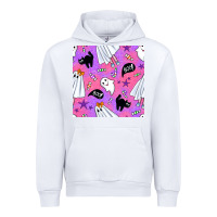 White cute ghost halloween seamless pattern Urban Hoodie - BundleAndBundleShop
