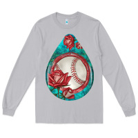 Moon Dust baseball and western roses teardrop  7 Long Sleeve Tee - BundleAndBundleShop