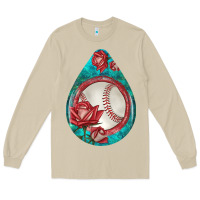 Mushroom baseball and western roses teardrop  7 Long Sleeve Tee - BundleAndBundleShop