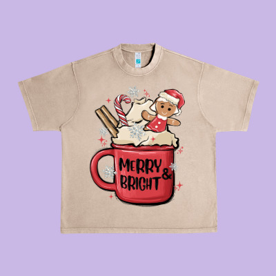 Merry And Bright Urban Heavy Tee Designed By Maliassmallbusiness