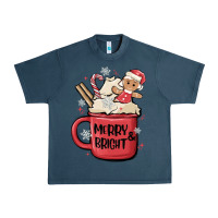 Midnight Navy merry and bright Urban Heavy Tee - MaliasSmallBusiness