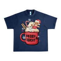 Navy merry and bright Urban Heavy Tee - MaliasSmallBusiness